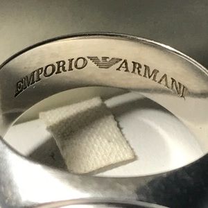 Emporio Armani Crocodile Black Silver Ring